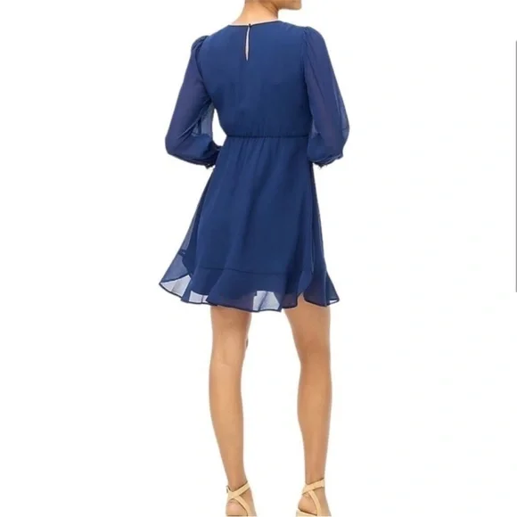 NWT J Crew Mini dress with flounce hem and sheer sleeves - Picture 2 of 9